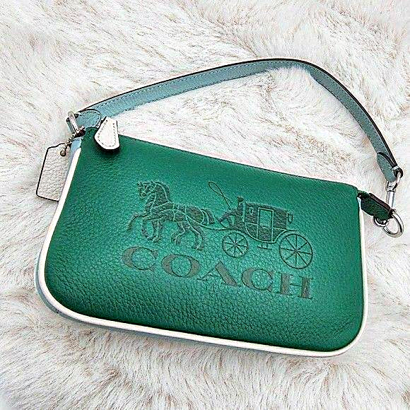 Coach NWT Colorblock green,‎ blue, & white With Horse And...